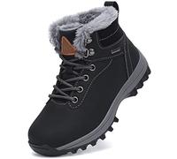 Mishansha Bottes d'hiver Garçons Hiver Filles Bottes de Neige Confortables Doublure Chaude Chaussures Casual Enfants Noir GR.25