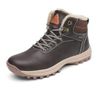 Mishansha Bottes Femme Hiver Bottine Homme Neige Bottes Fourrees Imperméable Boots Hiver Chaudes Bottines Randonnee Antidérapante Chaussure Neige Boots Marron, Gr.40