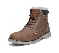 Mishansha Bottes Homme Randonnée Chaussures Bottes de Neige Imperméable Chaudes Fourrure Bottines Cuir Boots Marron Gr.43