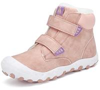 Mishansha Bottes Neige Enfant Bottine Fille Hiver Chaussure de Neige Garcon Chaudes Fourrees Bottines Randonnee Boots Rose,GR.25