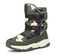 Mishansha Bottes Neige Fille Garçon Bottines Fourrure Chaudes Antidérapante Chaussures d'hiver pour Enfants, Vert Pin, 26 EU