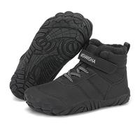 Mishansha Bottines de Neige Enfant Doublure Chaude Chaussure Barefoot Hiver Garçon Bottes d'hiver Fille Chaussures de Randonné Antidérapante Léger, Chill II, Noir 25 EU