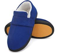Mishansha Chausson Homme Hiver Pantoufles Homme Hiver Chaud Chaussons Fourrés Mousse Mémoire Antidérapante Charentaises Doublure Slippers Bleu marine,Gr.40