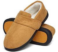 Mishansha Chaussons Homme Hiver Pantoufles Homme Confortable Chaussons Chaude Fourrés Charentaises Polaire Slippers avec Semelle en Caoutchouc Ombre Brûlée,Gr.48