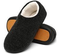 Mishansha Chaussons Homme Hiver Pantoufles Homme Confortable Chaussons Chaude Fourrés Charentaises Polaire Slippers avec Semelle en Caoutchouc Noir,Gr.45