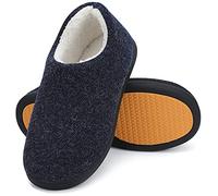 Mishansha Chaussons Homme Hiver Pantoufles Homme Confortable Chaussons Chaude Fourrés Charentaises Polaire Slippers avec Semelle en Caoutchouc bleu,Gr.46