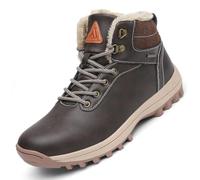 Mishansha Chaussure Femme Homme Hiver Bottines Hiver Fourrée Chaude Bottes de Neige Chaussures de Randonnée Marron,GR.38