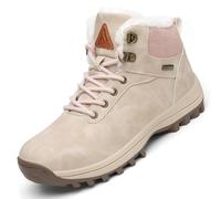 Mishansha Chaussure Femme Homme Hiver Bottines Hiver Fourrée Chaude Bottes de Neige Chaussures de Randonnée Abricot,GR.38