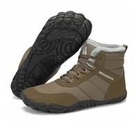 Mishansha Chaussure Homme Femme Hiver - Bottes de Neige Boots Hiver Chaude Barefoot Bottines Fourrées Randonnée pour Femme Homme, Marron Foncé Gr.40