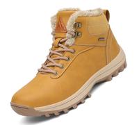 Mishansha Chaussure Homme Femme Hiver Bottines Hiver Fourrée Chaude Bottes de Neige Chaussures de Randonnée Jaune,GR.42