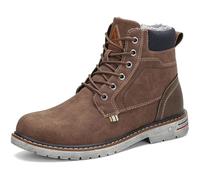 Mishansha - Chaussures de marche pour l’hiver - Doublées - Chaudes - Imperméables - Pour hommes, marron, 45 EU