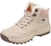 Mishansha Chaussures d'hiver Homme Femme Bottes de Neige Légère Antiderapante Bottines avec Chaude Doublée pour Montantes de Randonnée Trekking Marche, Blanc crème, 37 EU