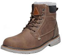 Mishansha Chaussures d'hiver Homme Femme Bottes de Neige Légère Antiderapante Bottines avec Chaude Doublée pour Montantes de Randonnée Trekking Marche, Brun Cacahuète, 47 EU