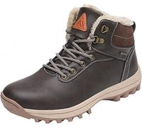 Mishansha Chaussures d'hiver Homme Femme Bottes de Neige Légère Antiderapante Bottines avec Chaude Doublée pour Montantes de Randonnée Trekking Marche, Café Marron, 36 EU