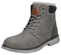 Mishansha Chaussures d'hiver Homme Femme Bottes de Neige Légère Antiderapante Bottines avec Chaude Doublée pour Montantes de Randonnée Trekking Marche, Gris Monnaie, 48 EU