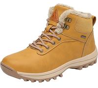 Mishansha Chaussures d'hiver Homme Femme Bottes de Neige Légère Antiderapante Bottines avec Chaude Doublée pour Montantes de Randonnée Trekking Marche, Jaune Moutarde, 39 EU