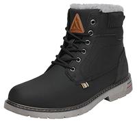 Mishansha Chaussures d'hiver Homme Femme Bottes de Neige Légère Antiderapante Bottines avec Chaude Doublée pour Montantes de Randonnée Trekking Marche, Encre Noir, 44 EU