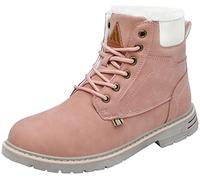 Mishansha Chaussures d'hiver Homme Femme Bottes de Neige Légère Antiderapante Bottines avec Chaude Doublée pour Montantes de Randonnée Trekking Marche, Rose Saumon, 40 EU