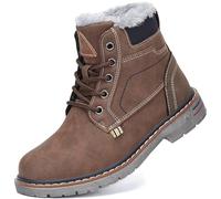 Mishansha Chaussures Enfant Hiver Chaudes Bottines Fille Garçon Bottes de Neige Antidérapantes Confortables Boots Outdoor, Marron 34