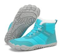 Mishansha Chaussures Hiver Homme Femme Chaussures Minimalistes Confortables Botte Hiver Antidérapantes Bottes de Neige Souple Bottines Barefoot avec Chaude Doublure, Bleu Arctique 39EU