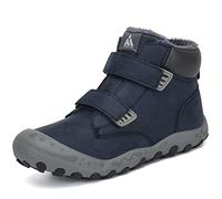Mishansha Enfants Bottines de Neige Chaudes Chaussures en Coton pour Garçons Peluche Chaussure d'hiver Bleu 38 EU