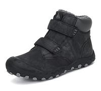 Mishansha Enfants Chaussure de Neige Chaussures en Coton pour Garçons Peluche Bottines d'hiver Noir 27 EU