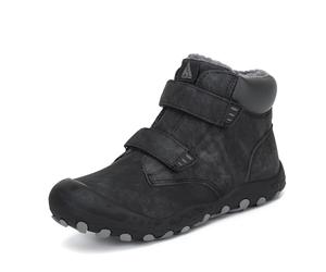 Mishansha Enfants Chaussure de Neige Chaussures en Coton pour Garçons Peluche Bottines d'hiver Noir 27 EU