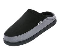 Mishansha Homme Hiver Chaussons Chaude Peluche Doux Mousse Mémoire Femme Pantoufles Antidérapant Confortable Slippers Accueil Jardin Bureau, Maison Noir 37