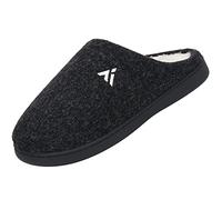 Mishansha Hommes Chaussons en Feutre Chaude Pantoufles Doux Chaussons Doublure Antidérapage Chaudes Slippers Automne Hiver, Noir 46