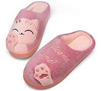 Mishansha Mixte Chaussons Doux Mousse À Mémoire Confortable Pantoufles pour Homme Femme Antidérapantes Chaud Peluche Maison Chausson, Rouge 35/36 EU=36/37 CN