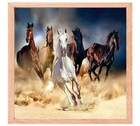 MISHBAY Diamond Painting Cheval - 30x30cm Peinture Diamant avec Cadre - Diamond Painting Adulte Chevaux - 5D Diamond Painting Kit Complet - DIY Point de Croix Deco