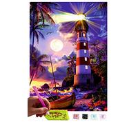 MISHBAY Diamond Painting Mosaïque DIY 5D Set | phare | Broderie | Point De Croix | Peinture Diamant par numéros | Home Décor mural | Peinture Décoration | Arts Craft
