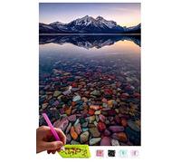 MISHBAY Diamond Painting Paysage - Peinture Diamant 30x40cm - Diamond Painting Adulte Lac de Montagne - 5D Diamond Painting Kit Complet - DIY Point de Croix Deco