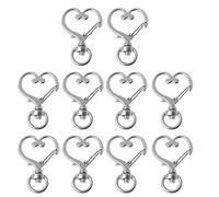 MISHITI 10 pièces métal pivotant Homard Fermoir Mousqueton en Forme de Coeur Porte-clés résultats de Bijoux