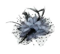 MISHITI Femmes De Mariée Maille Arc Plume Perles De Mariage Fascinateur Dot Voile Pince À Cheveux Broche