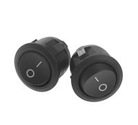 MISHITI Lot de 2 mini interrupteurs à bascule ronds à 3 broches ON/OFF 6 A 250 V AC