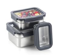 Misichao Boîtes de conservation alimentaire en acier inoxydable avec couvercles - Boîtes de préparation de repas empilables pour la cuisine et le garde-manger, étanches, boîtes à bento réutilisables