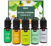 MISIJI Lot d'huiles essentielles pour diffuseur d'aromathérapie pure naturelle 5 x 10 ml