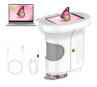 Misilmp Microscope pour Enfants, Zoom 1000X Microscope Numérique USB avec écran IPS de 2.4", Mini Caméra de Poche Portable avec 8 LED pour Enfants Plus de 3 Ans, Anniversaire, Noël (Blanc)