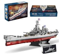 MISINI M6320 Military Series WWII Battleship Clamping Building Blocks Technology, 2228 pièces USS Missouri Battleship, grand ensemble de construction cadeau MOC pour adultes (Iowa)