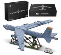 MISINI M8028 Ensemble de blocs de construction de bombardier Stratofortress 1:50 B-52H, grand modèle d'avion militaire MOC avec support, cadeau de chasse à collectionner pour les fans militaires et