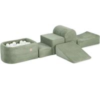 MISIOO blocs de construction en mousse enfants - Premium 6 éléments canapé de jeu pour enfants - Aire de jeu intérieure avec 100 balles - Idéal pour aire de jeux - Vert