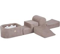 MISIOO blocs de construction en mousse enfants - Premium 6 éléments canapé de jeu pour enfants - Aire de jeu intérieure avec 100 balles - Idéal pour aire de jeux - Beige
