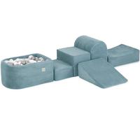 MISIOO blocs de construction en mousse enfants - Premium 6 éléments Canapé de jeu pour enfants - Aire de jeu intérieure avec 100 - Balles Idéal pour aire de jeu - Bleu