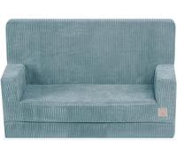 MISIOO Canapé de jeu pour enfants avec accoudoirs - Canapé pour enfants - Canapé Lit - Facile à nettoyer - Portable et léger pour la chambre d'enfant - Cord - Bleu