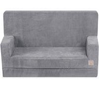 MISIOO Canapé de jeu pour enfants avec accoudoirs - Canapé pour enfants - Canapé Lit - Facile à nettoyer - Portable et léger pour la chambre d'enfant - Cord - Gris