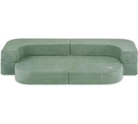 MISIOO Canapé de jeu pour enfants - Set de blocs de construction en mousse pour enfants 125 x 170 cm - Canapé polyvalent pour enfants en velours côtelé doux - Velours côtelé - Vert