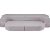 MISIOO Canapé de jeu pour enfants - Set de blocs de construction en mousse pour enfants 125 x 170 cm - Canapé polyvalent pour enfants en matériau bouclé doux - Boucle - Gris
