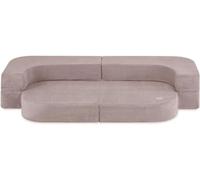 MISIOO Canapé de jeu pour enfants - Set de blocs de construction en mousse pour enfants 125 x 170 cm - Canapé polyvalent pour enfants en velours côtelé doux - Velours côtelé - Beige