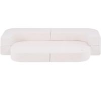 MISIOO Canapé de jeu pour enfants - Set de blocs de construction en mousse pour enfants 125 x 170 cm - Canapé polyvalent pour enfants en matériau bouclé doux - Boucle - Crème